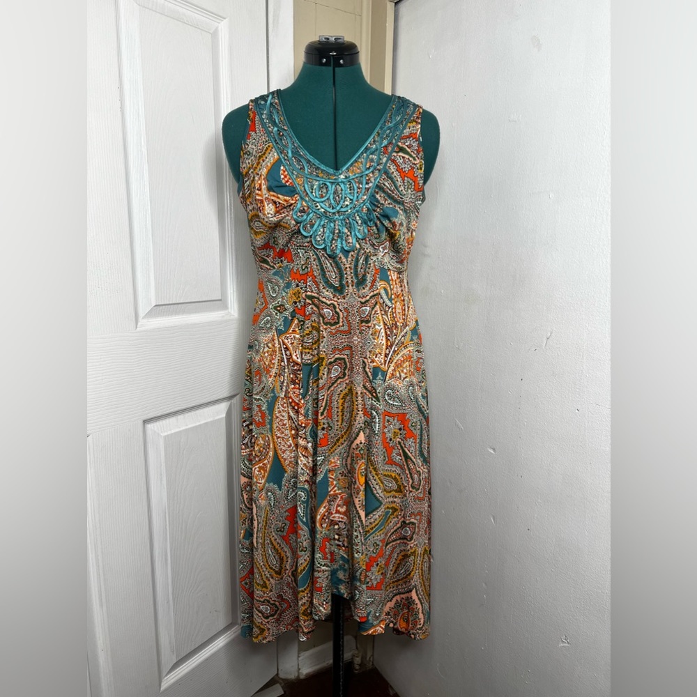 One World Dress For Women Medium Pre Owned In Excellent Condition Paisley Print
